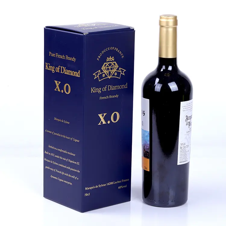 Custom Gold Stamping Luxury Folding Paper Wine Boxes 1