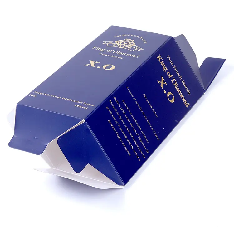 Custom Gold Stamping Luxury Folding Paper Wine Boxes 3