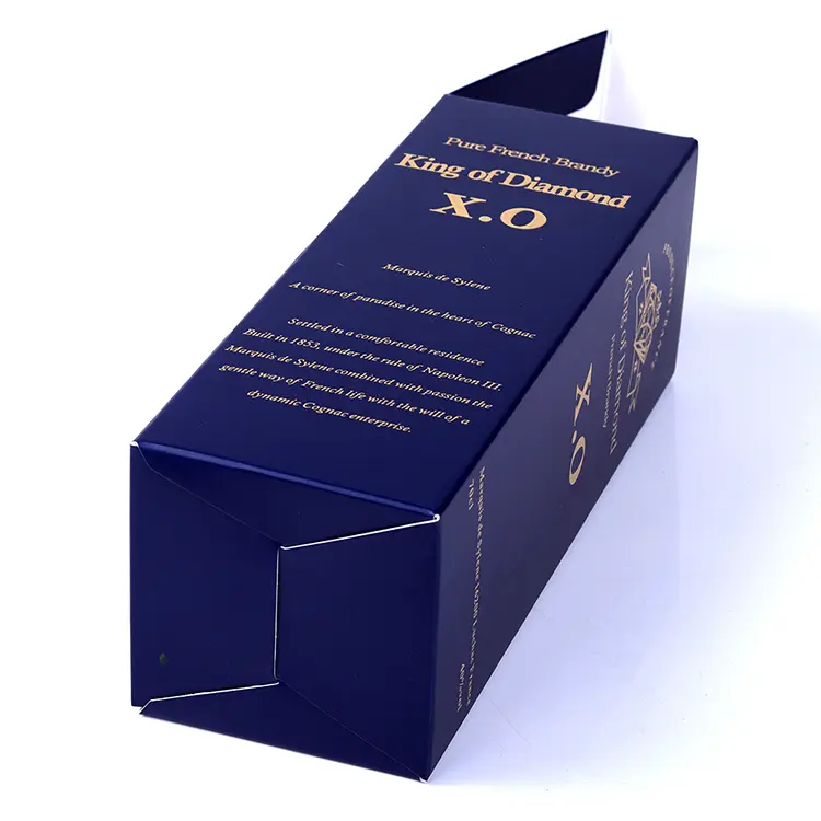 Custom Gold Stamping Luxury Folding Paper Wine Boxes 4