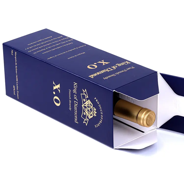 Custom Gold Stamping Luxury Folding Paper Wine Boxes 5