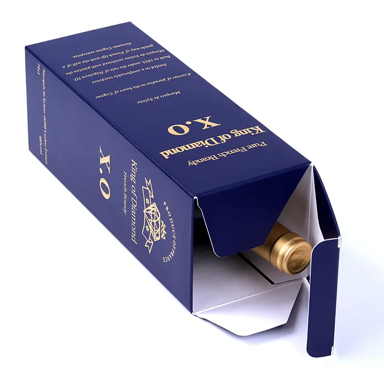 Custom Gold Stamping Luxury Folding Paper Wine Boxes 6