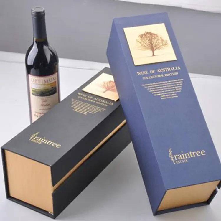 Magnetic Closure Gift Box Wine Packaging Rigid Cardboard Packaging 4