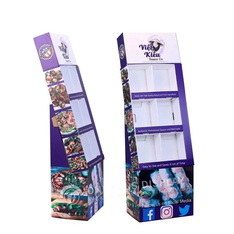 Foldable Cardboard Rack Custom Cardboard Snack Display Stand | Foldable Retail Rack ...