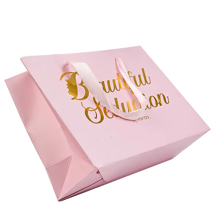 Pink Gold Foil Gift Bags 3