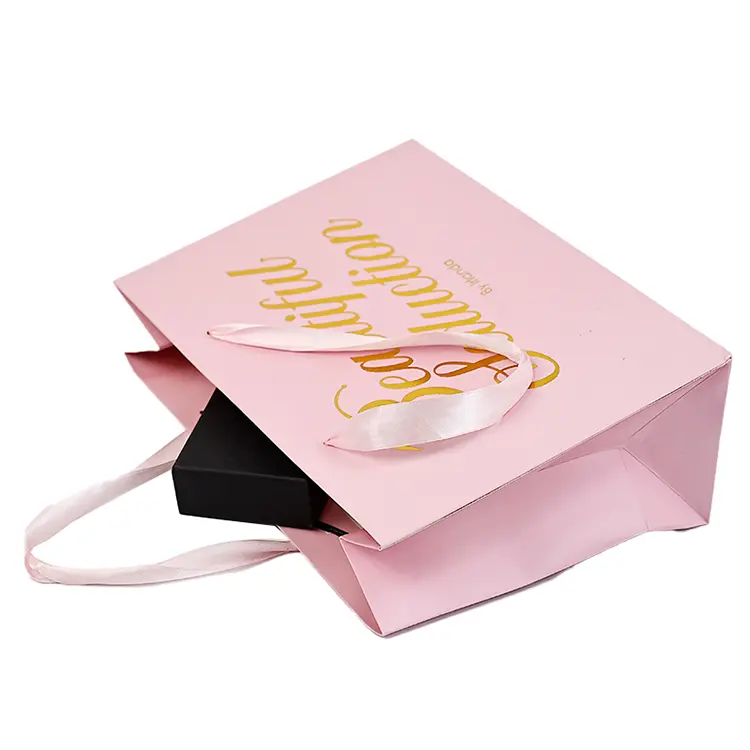 Pink Gold Foil Gift Bags 5